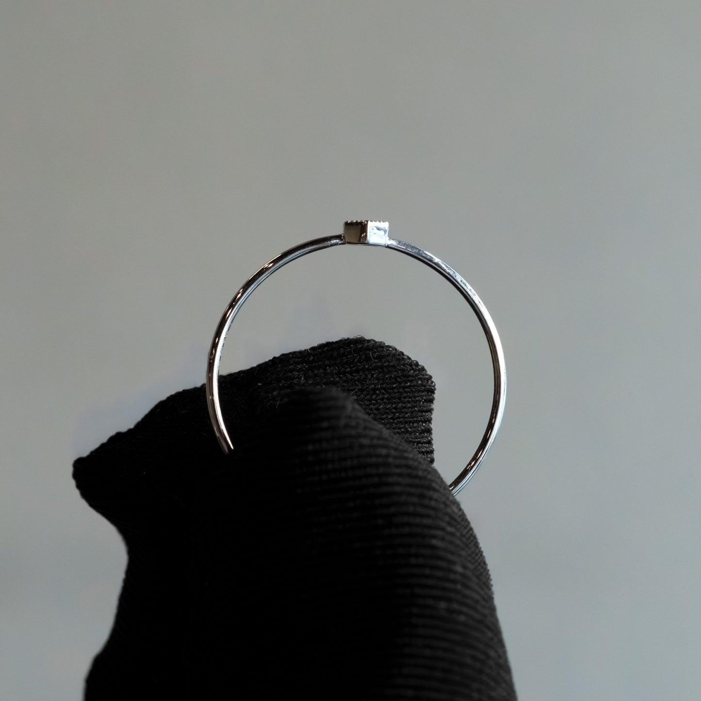 14kt White Gold Octagon Milgrain Diamond Stacking Ring (.10ct)