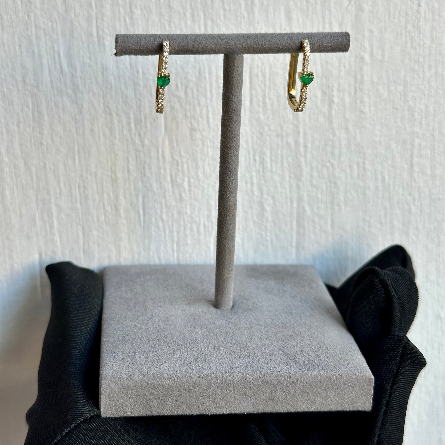 14K Yellow Gold Oblong Hoop Earrings | 0.30ct Diamond Accents | 0.42ct Total Weight