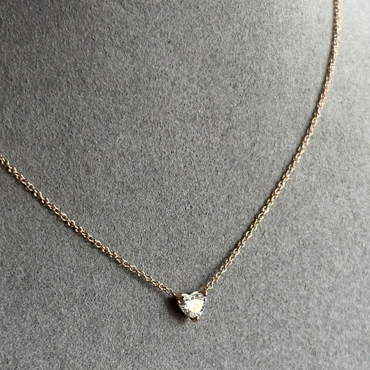 Heart Diamond Necklace 0.30ct in 14kt Rose, Yellow, & White Gold