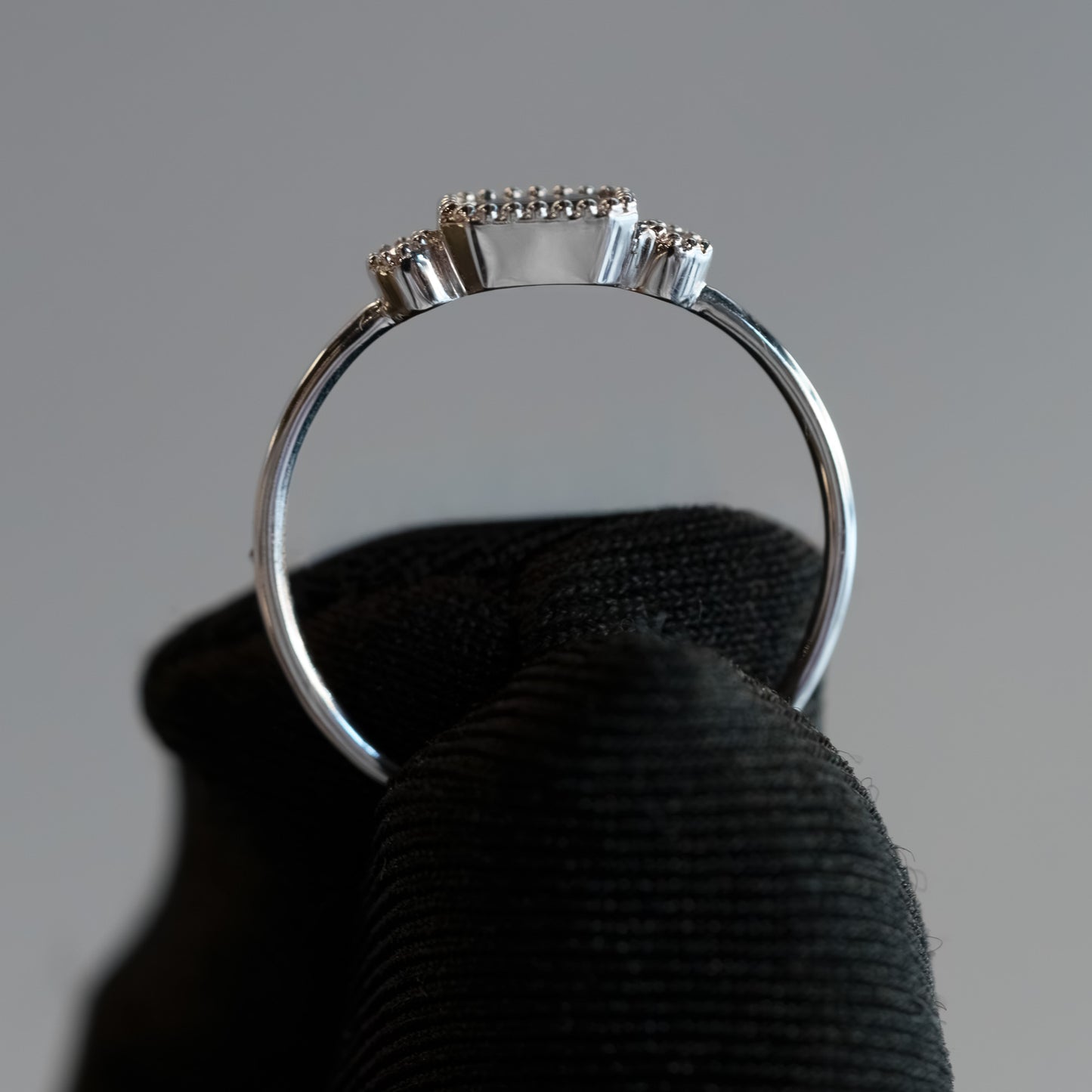 14K White Gold Sapphire and Diamond Ring – Baguette Cut with Milgrain Bezel Setting (Size 6.5)