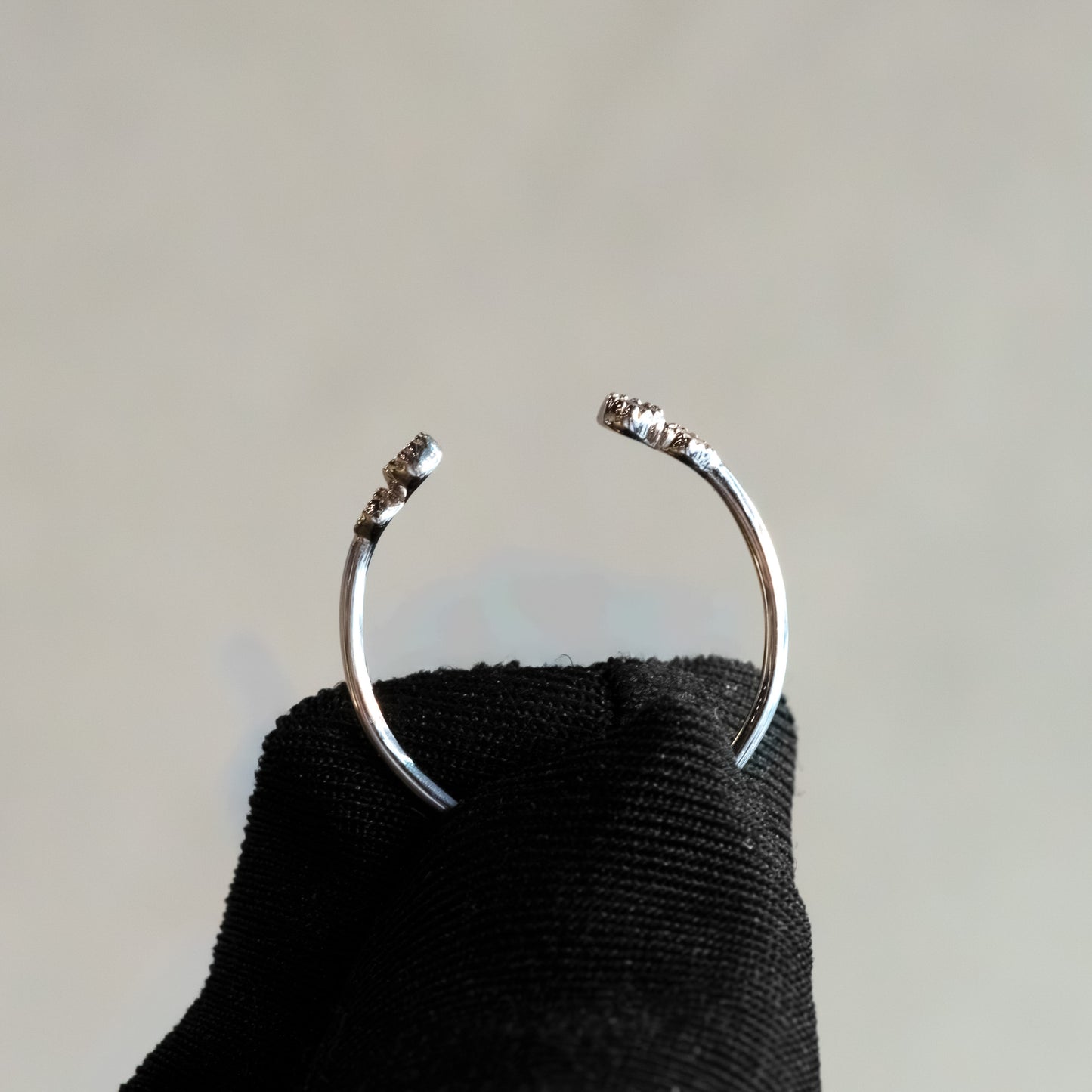 14kt White Gold Open Sapphire & Diamond Stacker