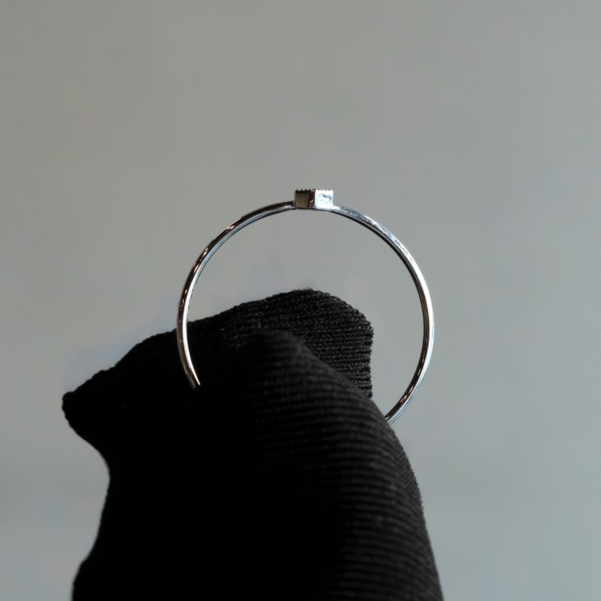 14kt White Gold Octagon Milgrain Diamond Stacking Ring (.10ct)