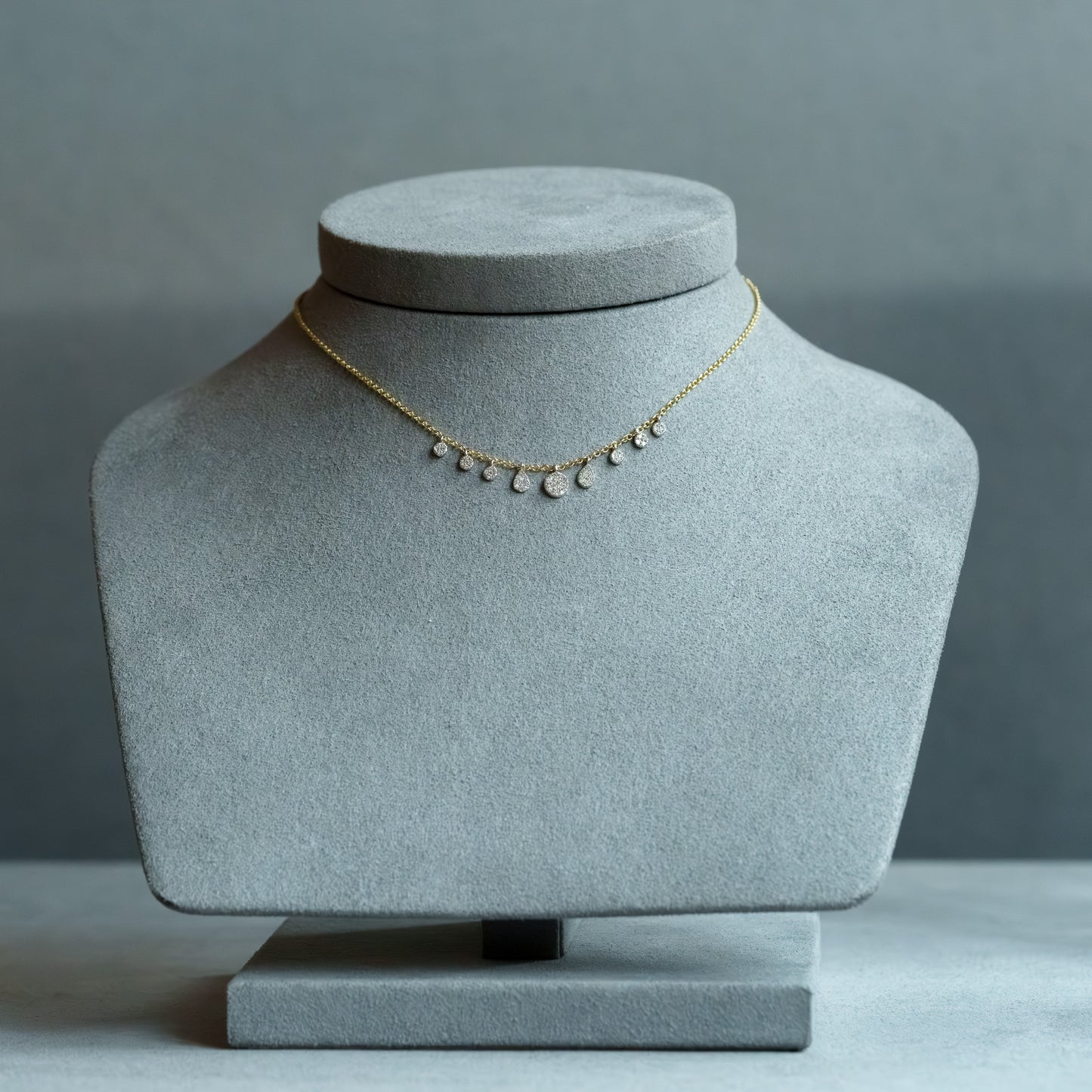 14kt Yellow Gold Diamond Pavé Multi-Shape Fringe Necklace