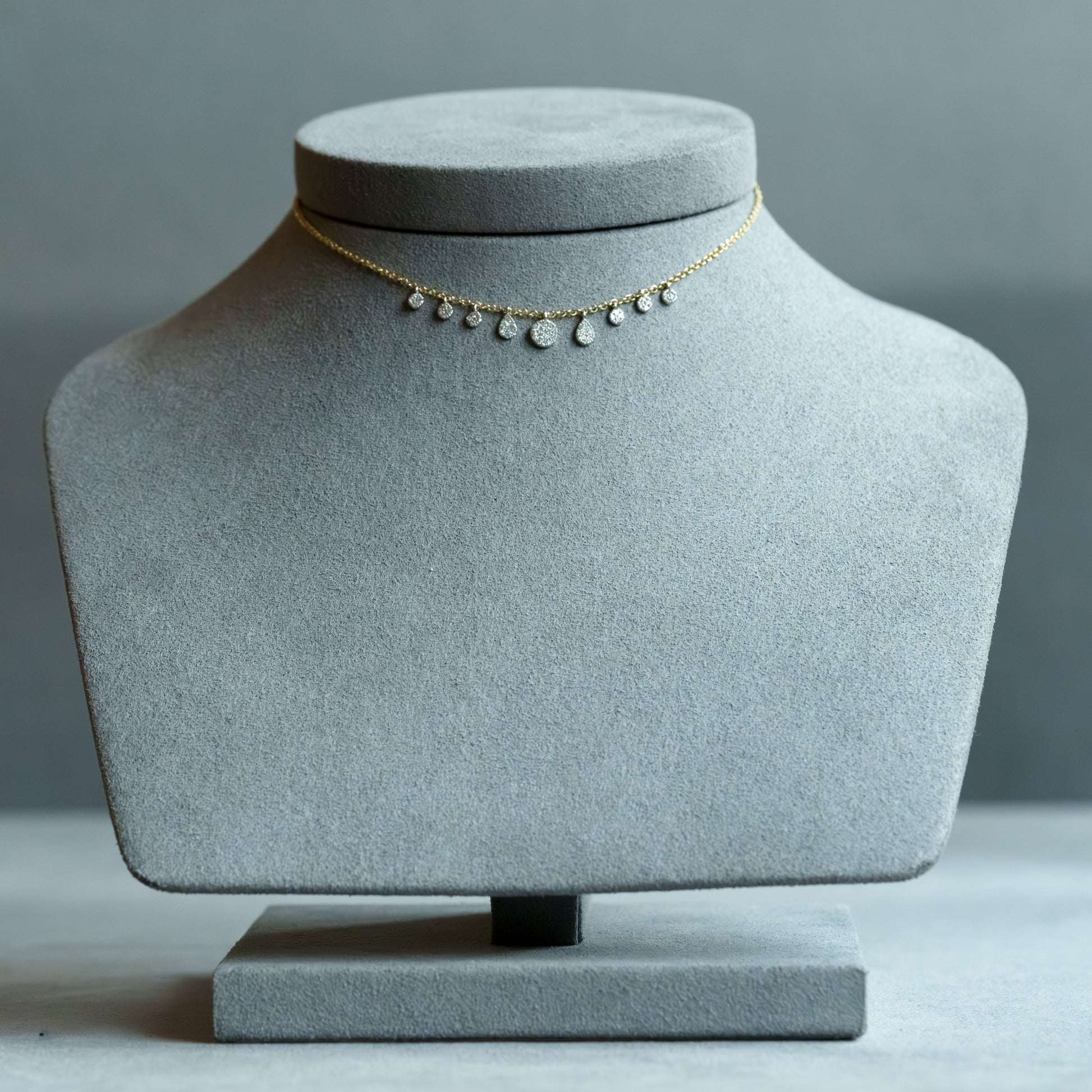 14kt Yellow Gold Diamond Pavé Multi-Shape Fringe Necklace