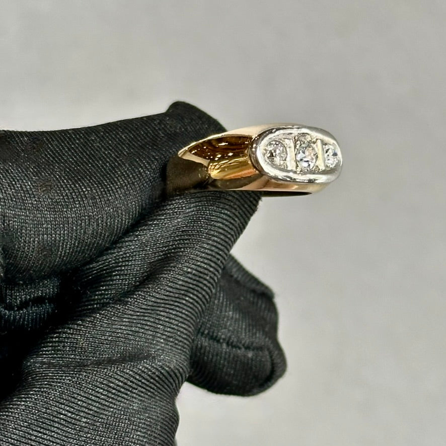 Antique 1890s 18K Gold & Platinum Old Mine Cut Diamond Ring – 0.70ctw – Vintage Engagement Ring