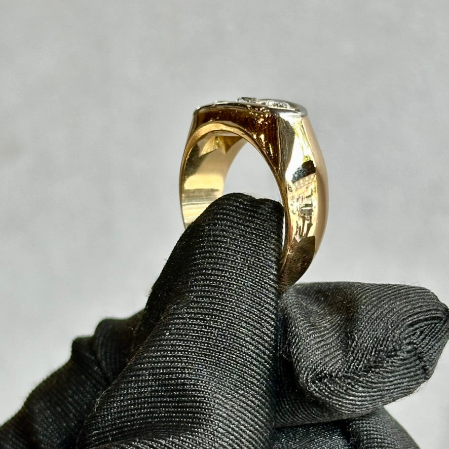 Antique 1890s 18K Gold & Platinum Old Mine Cut Diamond Ring – 0.70ctw – Vintage Engagement Ring