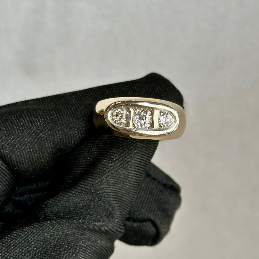 Antique 1890s 18K Gold & Platinum Old Mine Cut Diamond Ring – 0.70ctw – Vintage Engagement Ring
