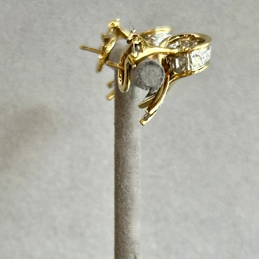 Vintage Tiffany & Co. Ribbon Earrings | Platinum & 18K Yellow Gold | 5.76ctw Diamonds | Circa 1989 | Post & Clip for Pierced Ears