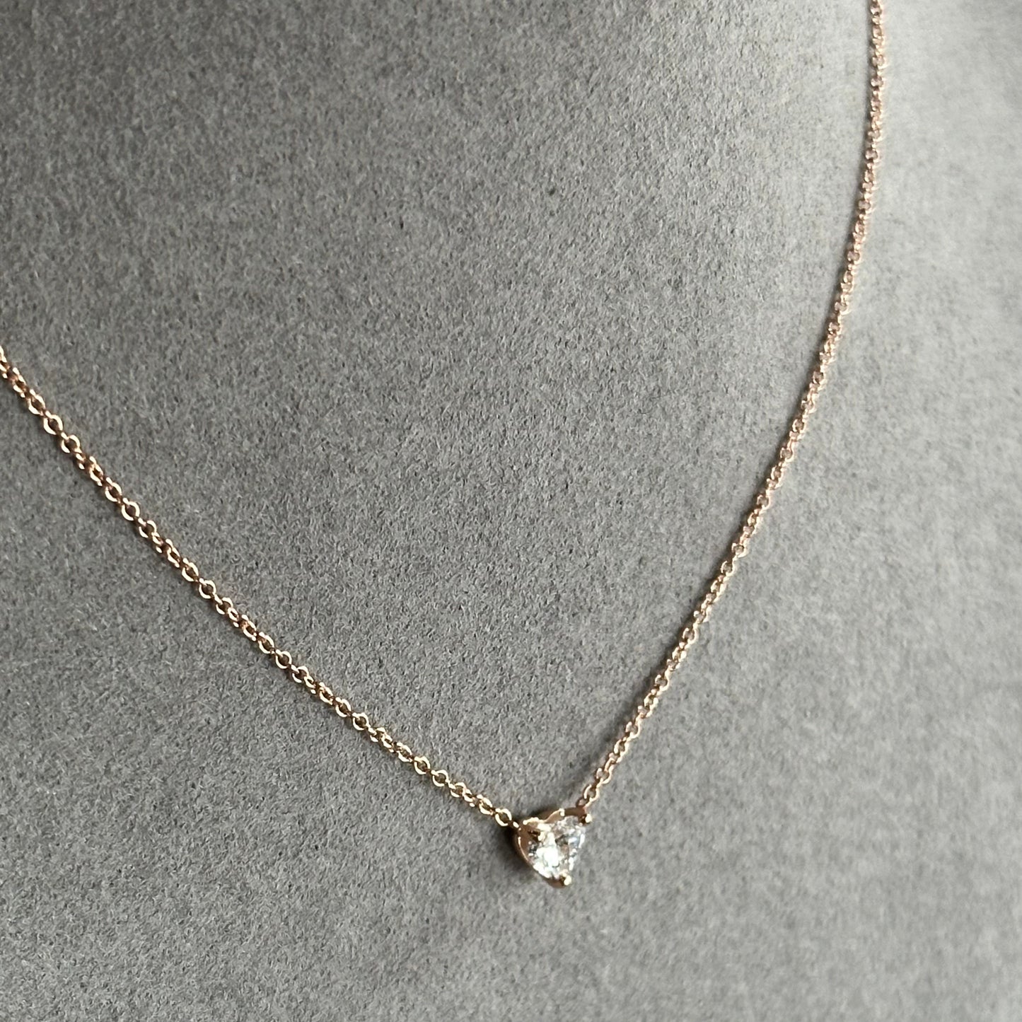 Heart Diamond Necklace 0.30ct in 14kt Rose, Yellow, & White Gold