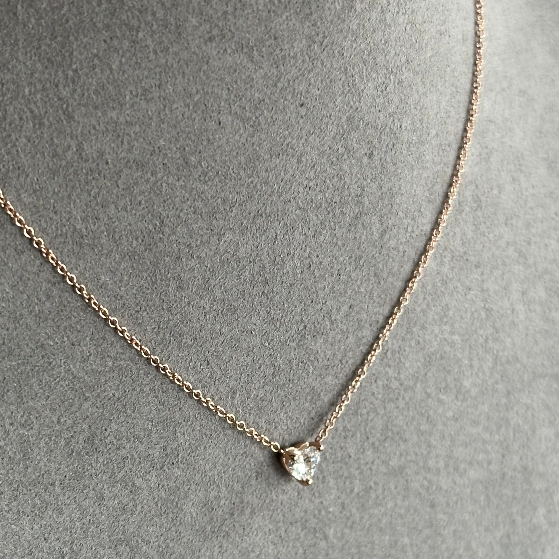 Heart Diamond Necklace 0.30ct in 14kt Rose, Yellow, & White Gold