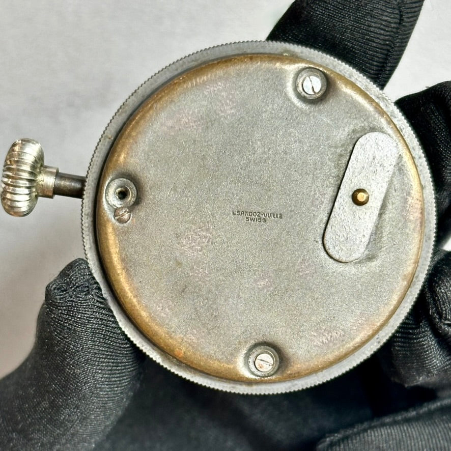 Rare 1920s–1930s Vintage Pocket Watch – Engraved Arabic Numerals, Blue Hands & Diamond Pattern Dial
