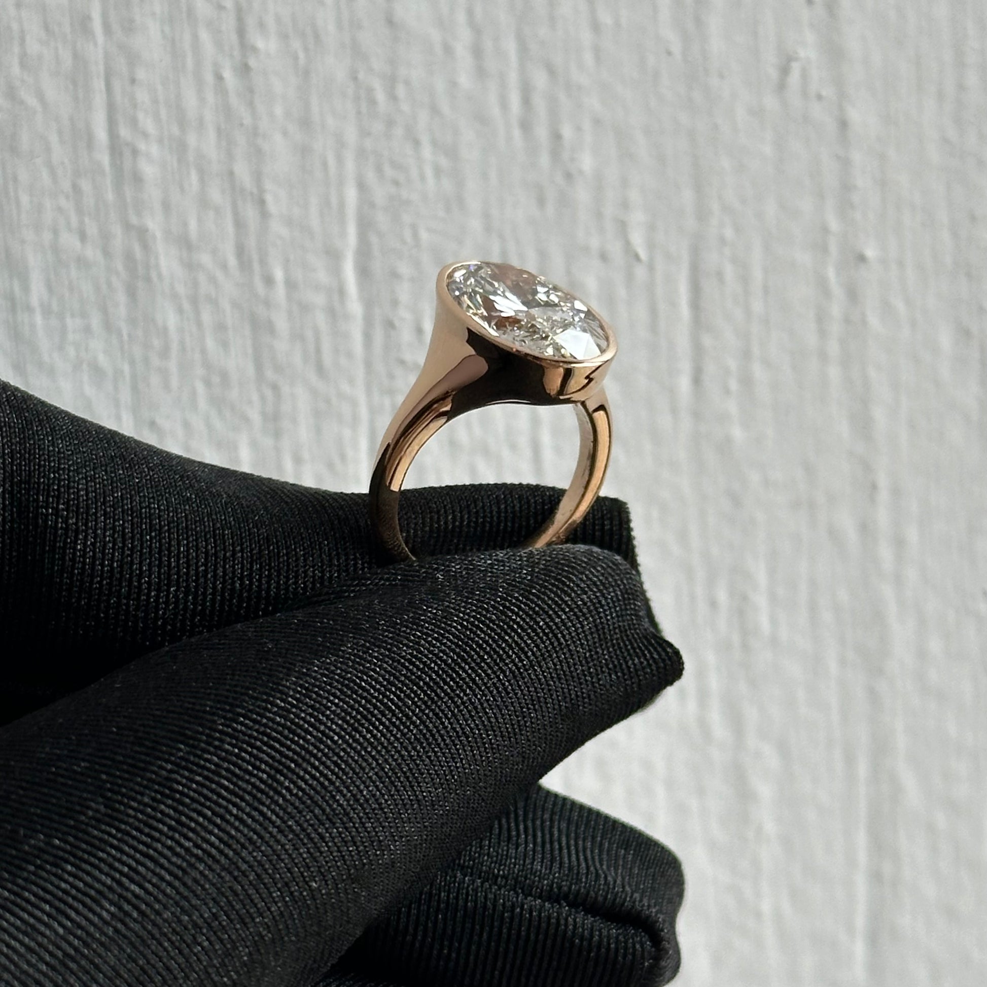 Rose Gold Oval Diamond Engagement Ring 5.12CT