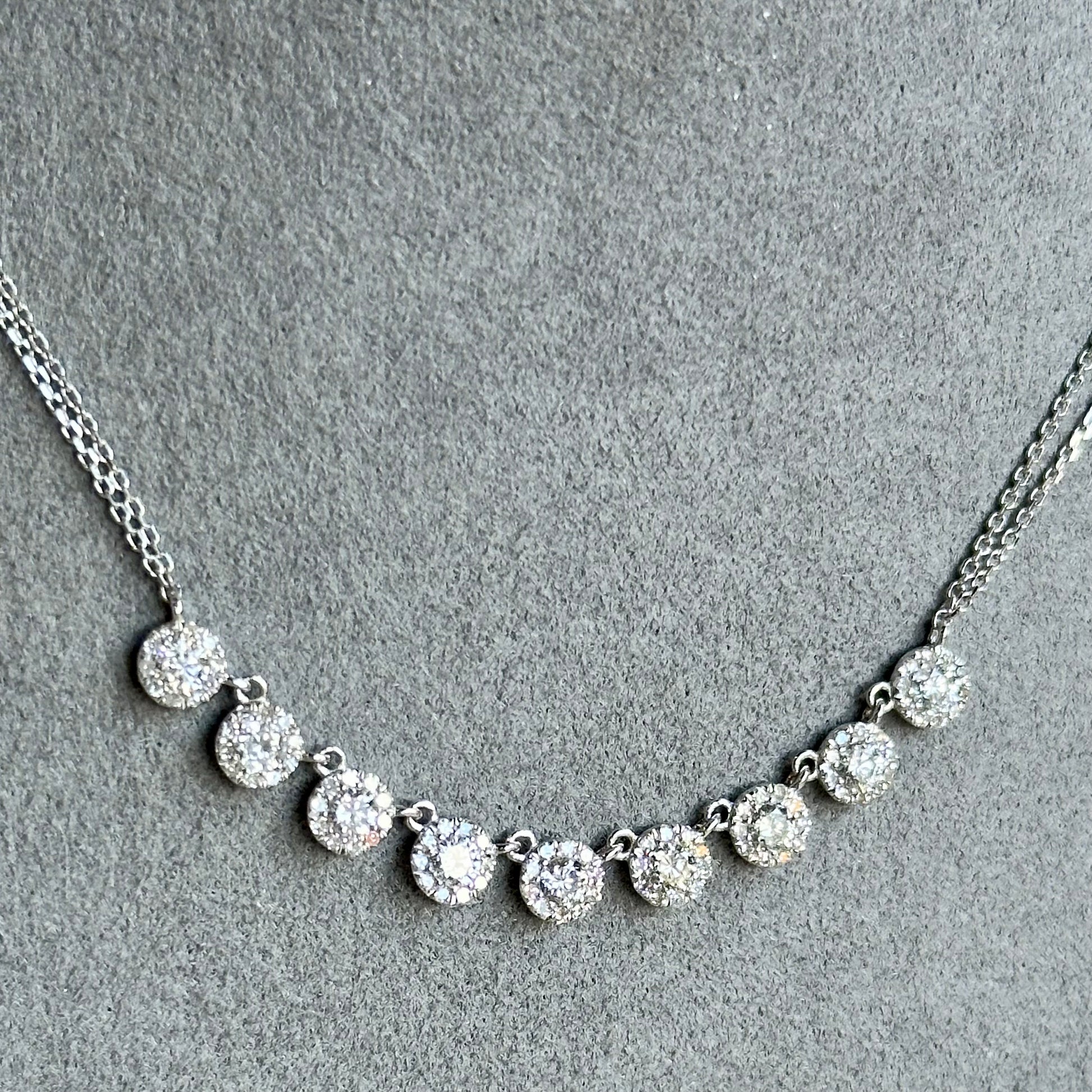 14K White Gold Infinite Circle Diamond Necklace - 0.83ctw