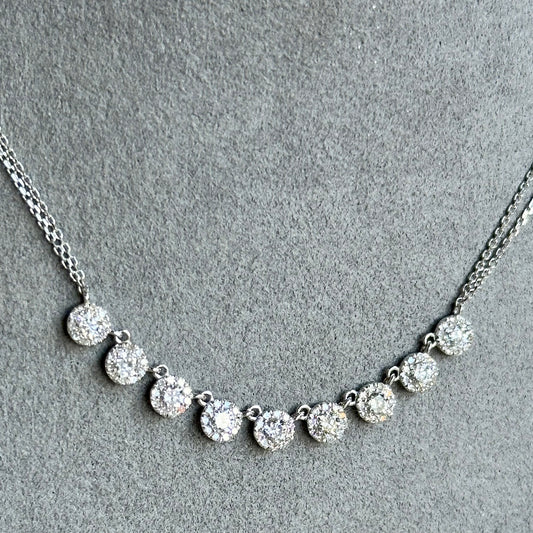 14K White Gold Infinite Circle Diamond Necklace - 0.83ctw