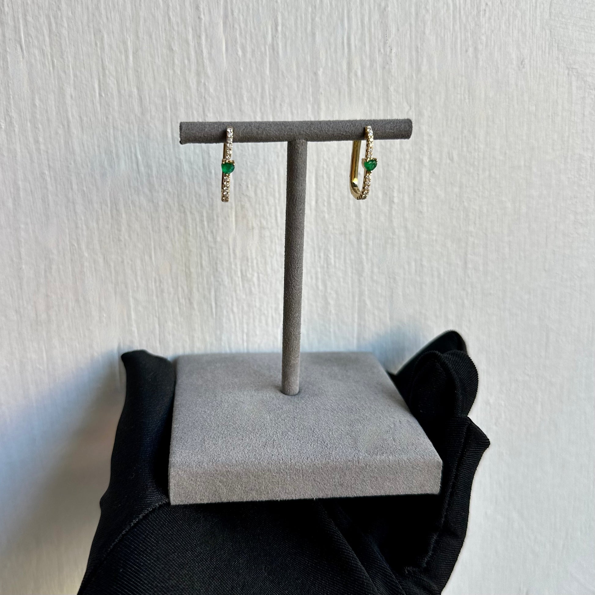 14K Yellow Gold Oblong Hoop Earrings | 0.30ct Diamond Accents | 0.42ct Total Weight