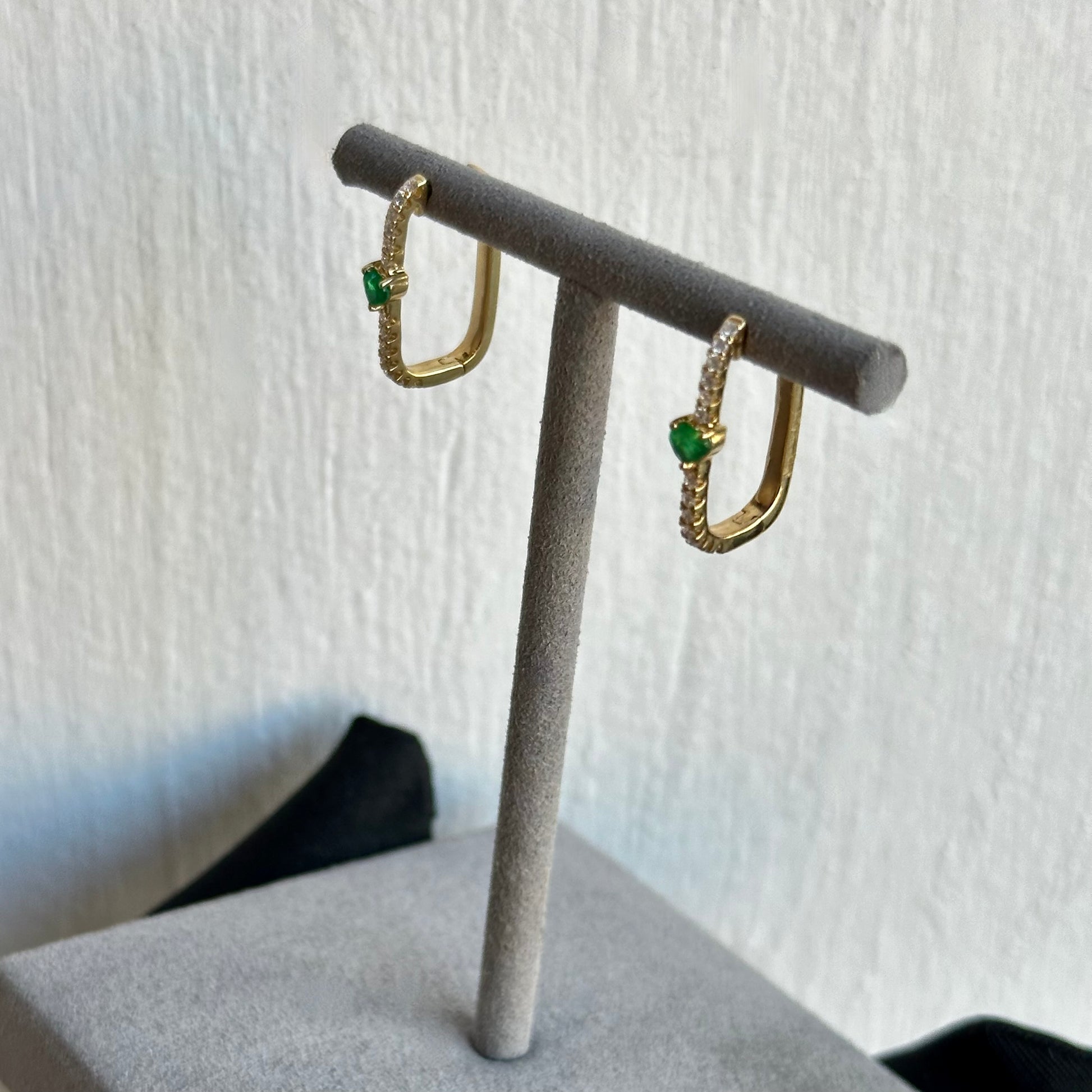 14K Yellow Gold Oblong Hoop Earrings | 0.30ct Diamond Accents | 0.42ct Total Weight