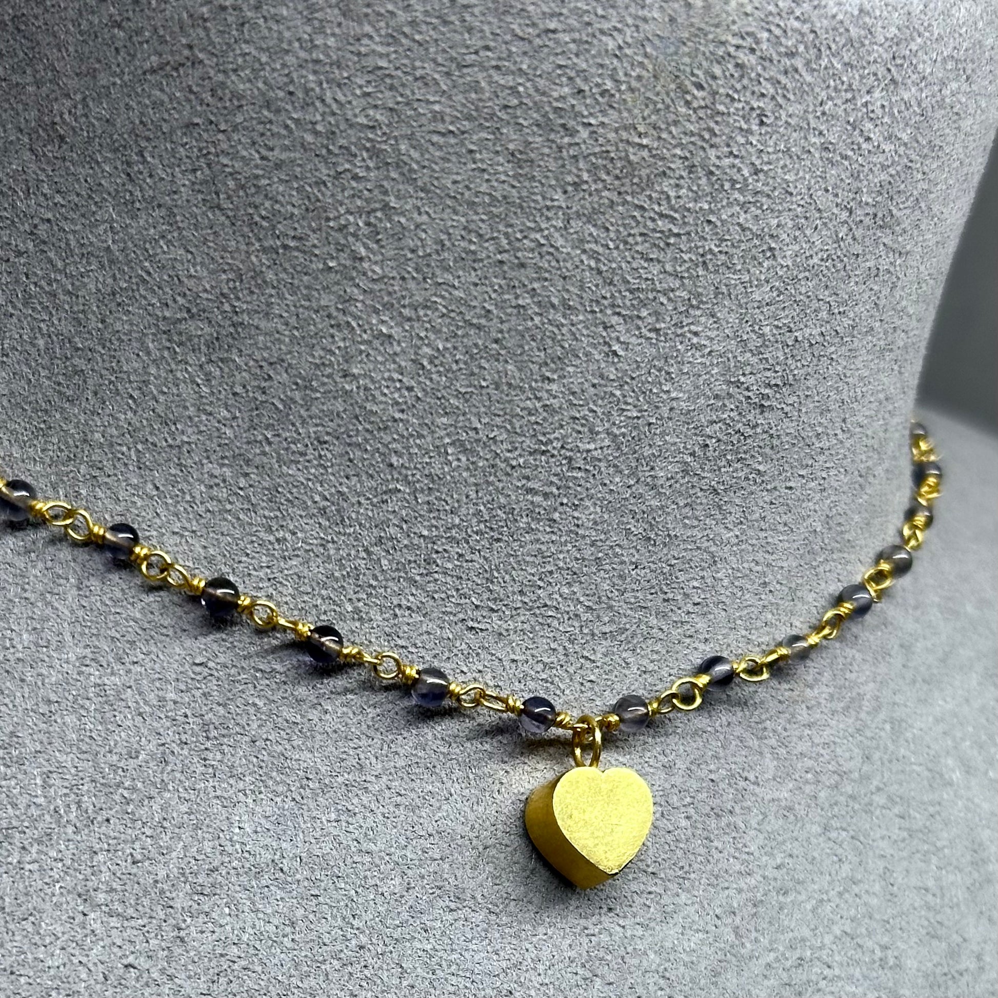 Heather - Heart Purple Sapphire & Iolite Necklace