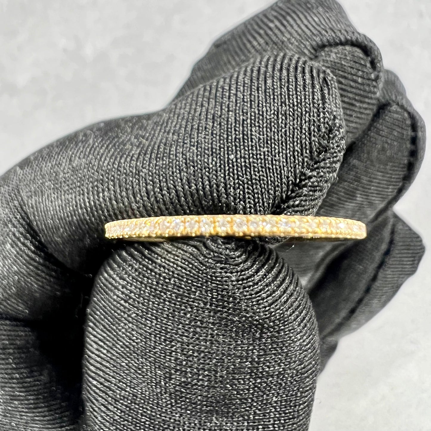 Shimmer & Shine 18kt Yellow Gold Micro Pave Diamond Eternity Band