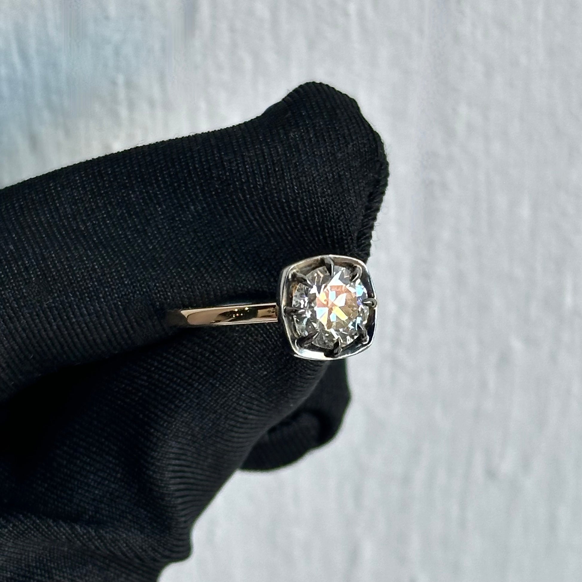 Edwardian-Inspired 1.26ct Old European Cut Diamond Solitaire Engagement Ring in 14kt White Gold Handcrafted with Timeless Elegance and Vintage Charm