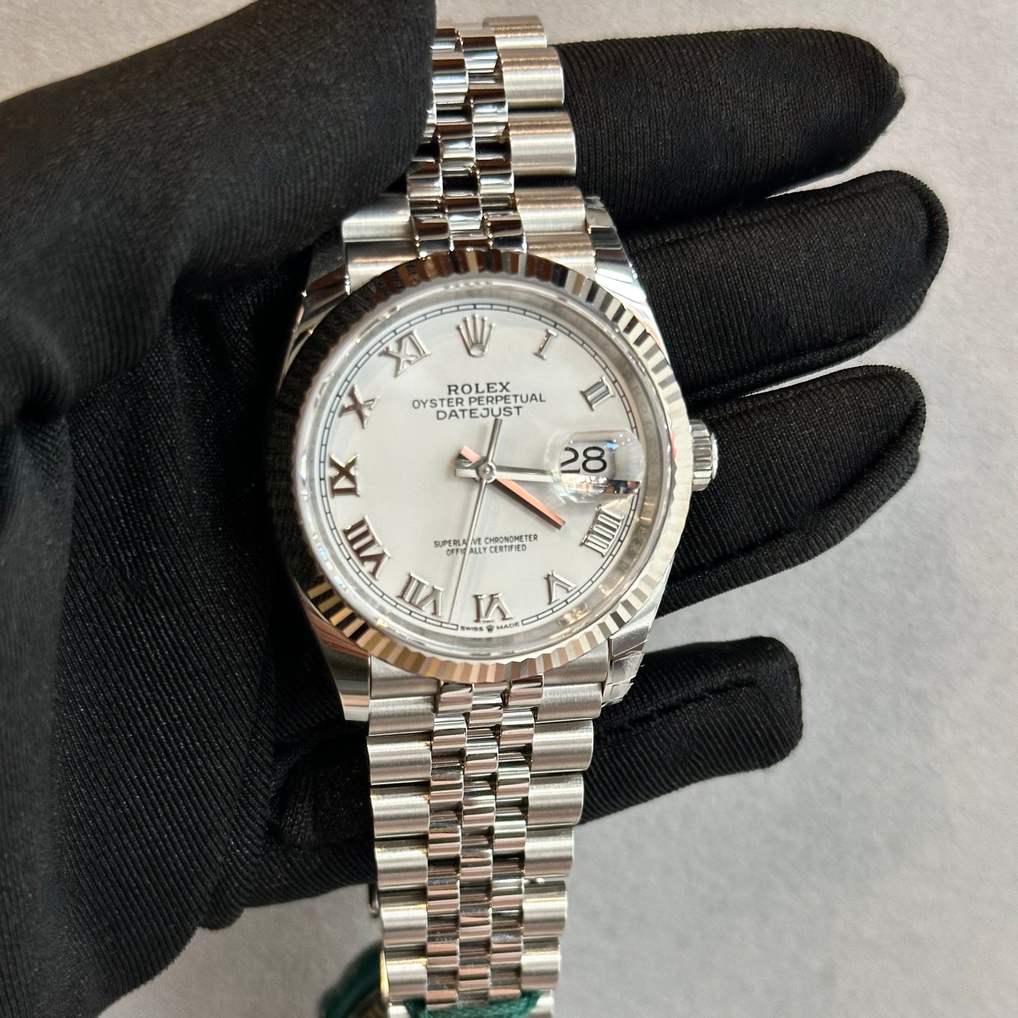 2024 Rolex Datejust 36mm – Fluted Bezel, White Roman Dial, Jubilee Bracelet – Model 126234
