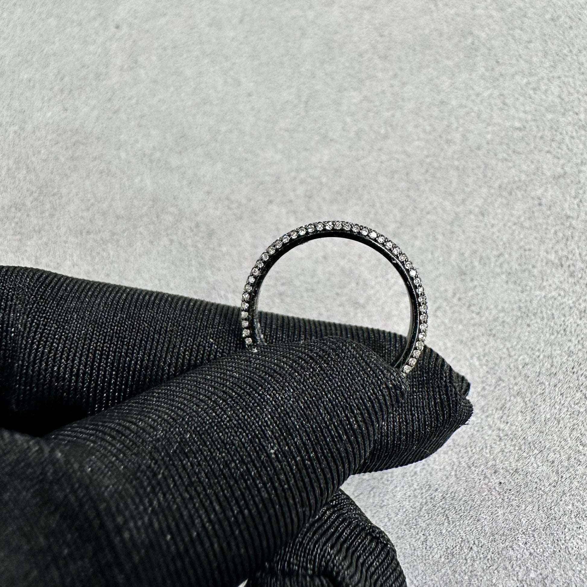 Three Row .90ctw Diamond Micro Pave Black Rhodium 18kt Eternity Band