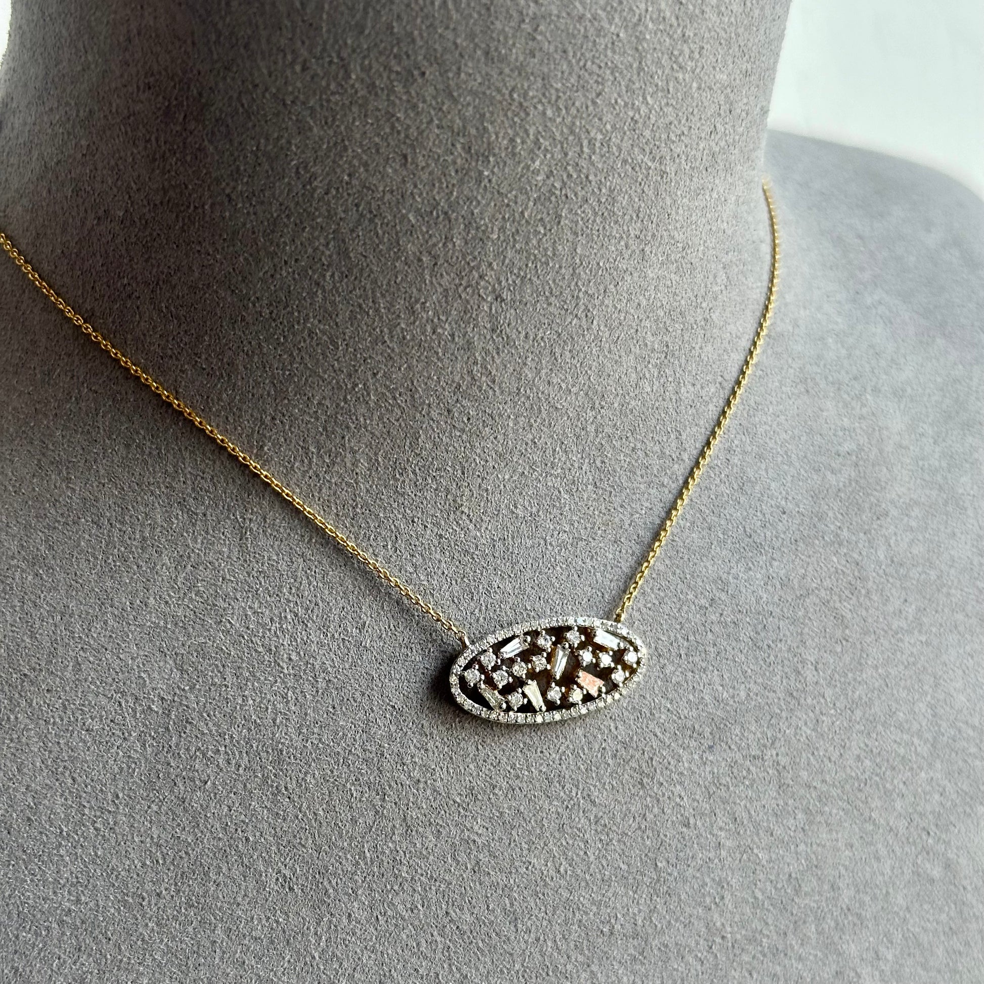 Multi shape Oval Diamond Necklace