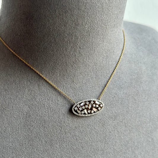 Multi shape Oval Diamond Necklace