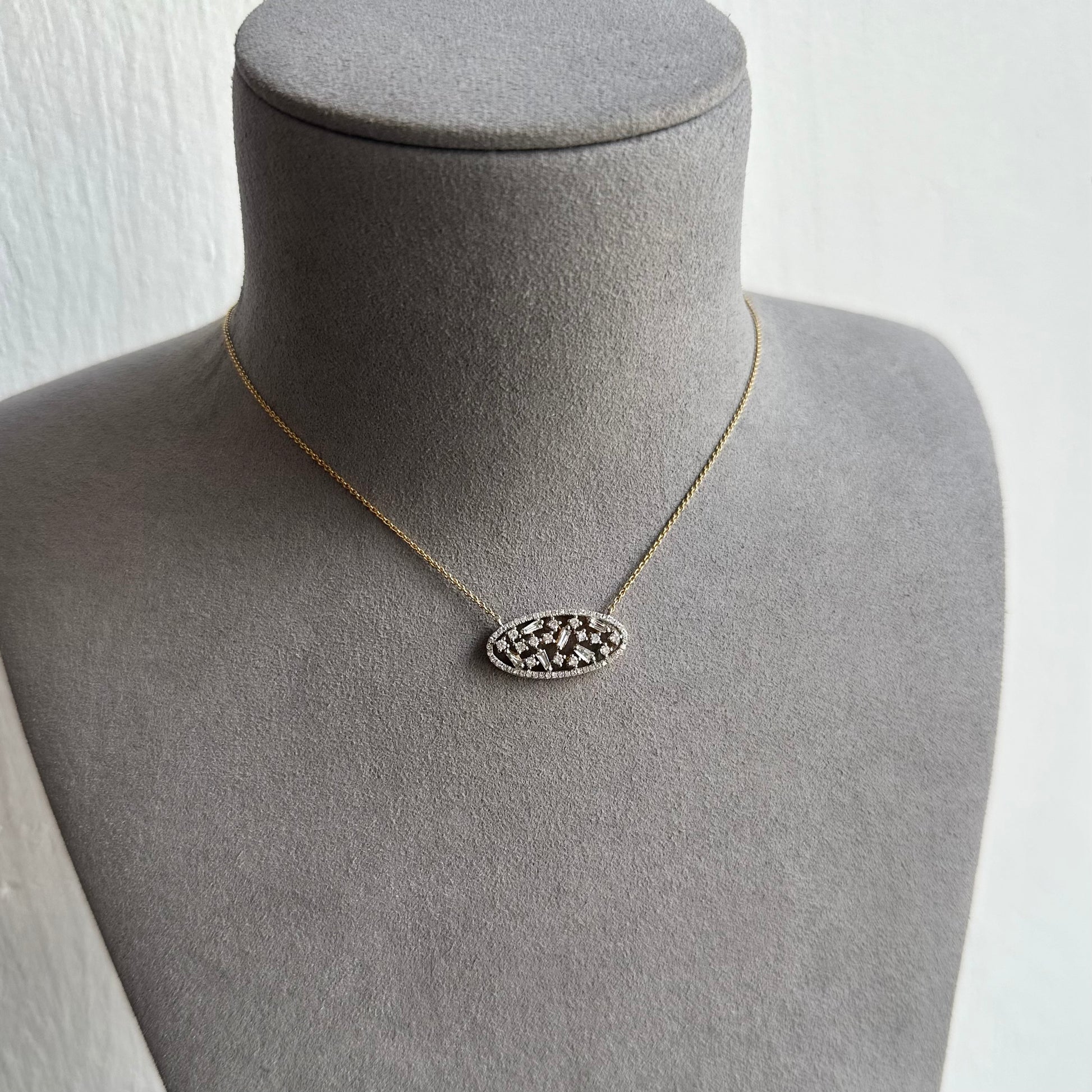 Multi shape Oval Diamond Necklace