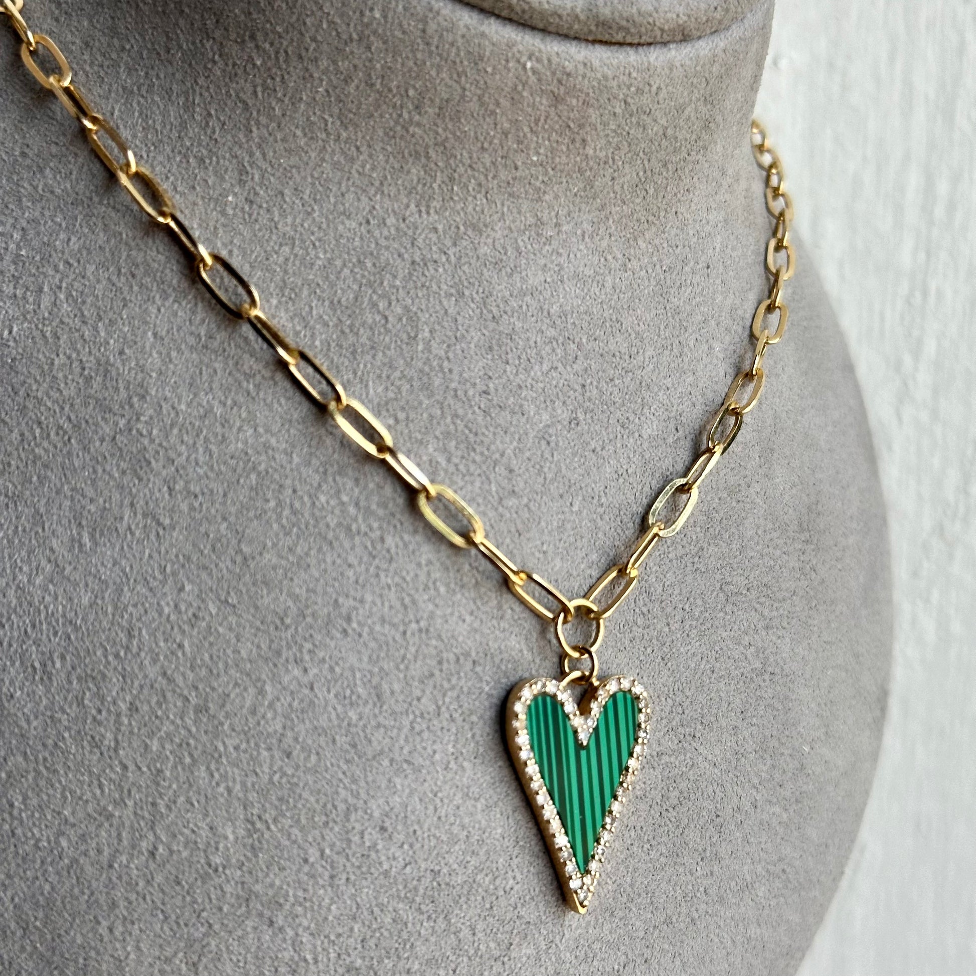 Malachite Heart Necklace