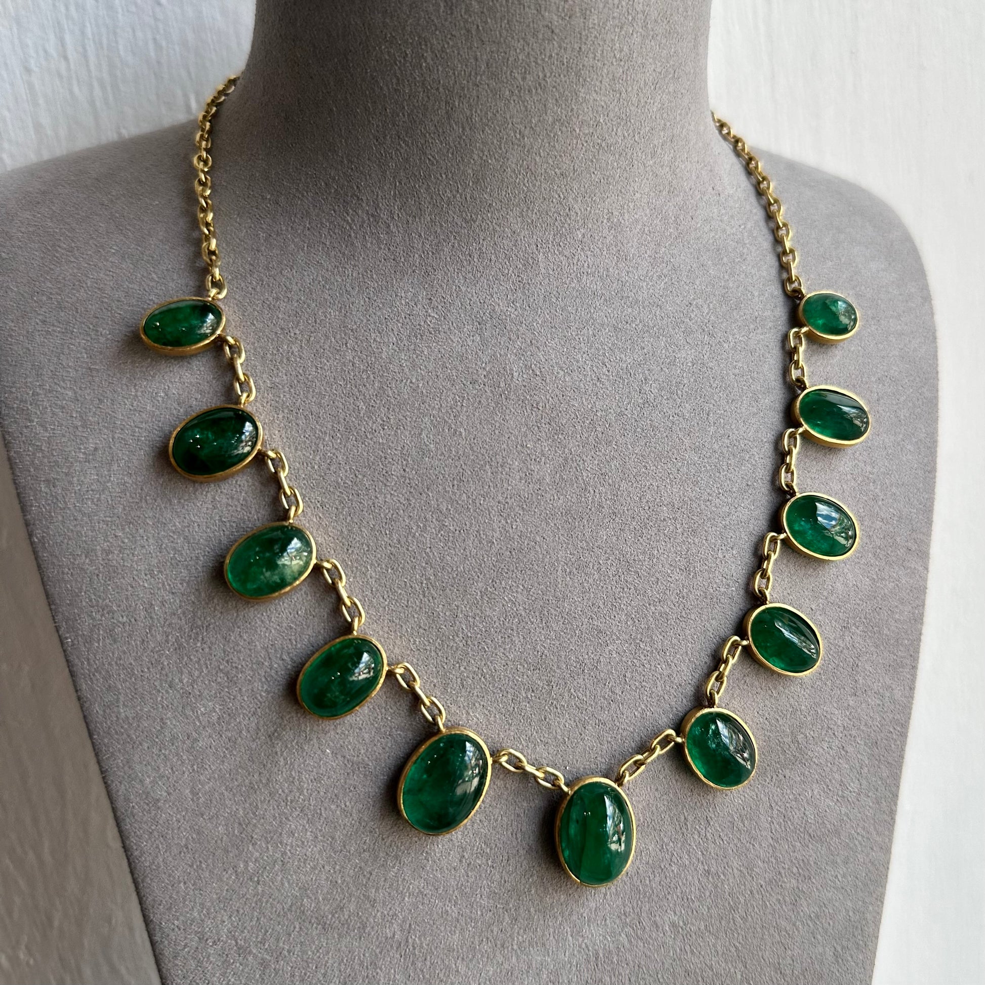 62.76CT Colombian Green Emerald Necklace