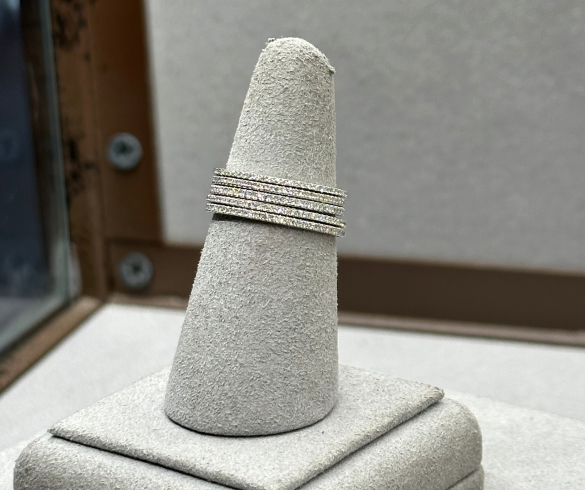 18kt White Gold Diamond Micro Pave Eternity Band